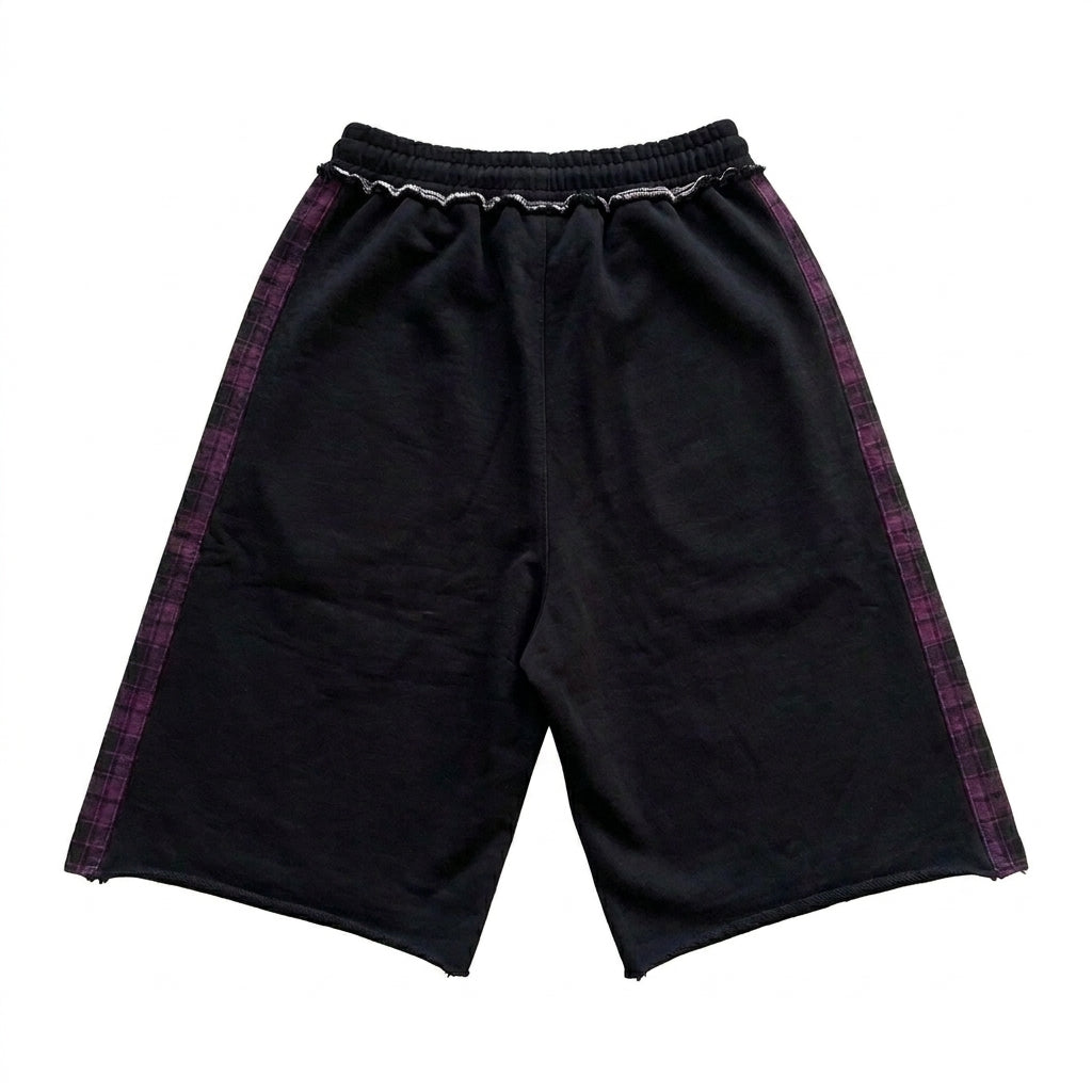 Yeshua shorts, purple, back, white background