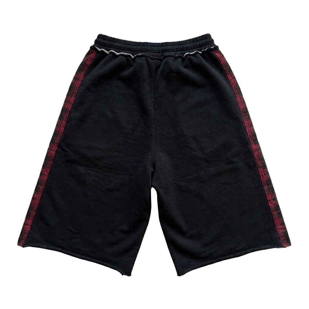 Yeshua shorts, red, back, white background